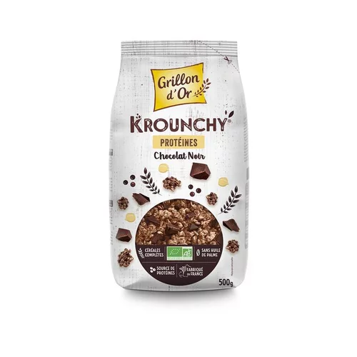 Krounchy chocolat proteines bio Grillon d'or - 500 g