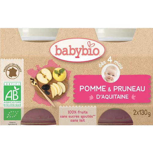 Petits pots pomme et pruneau Babybio 2 x 130 g