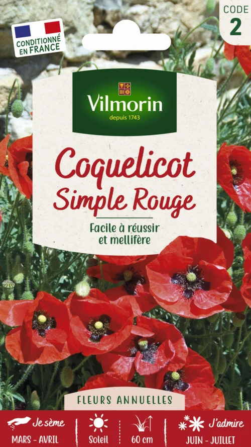 Coquelicot Simple rouge Vilmorin - graines à semer