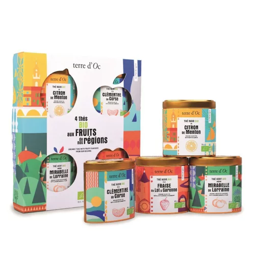 Coffret 4 thés des régions bio Terre d'OC - 155 g