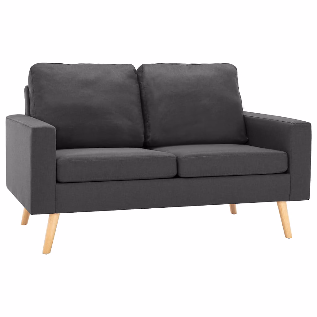 Canapé à 2 places Gris foncé Tissu vidaXL – Réf. QELQSTRQY3757266976