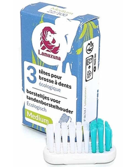 Lamazuna Recharge 3 têtes de brosse à dents Médium