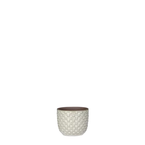 Cache pot rond en céramique blanc Mica Décorations Daan - Ø 7,5cm