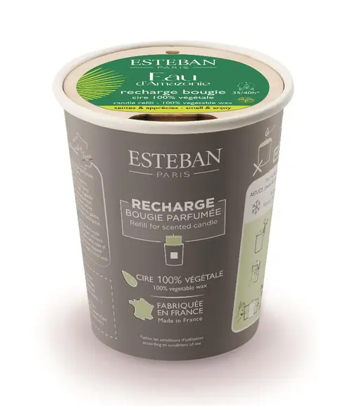Recharge de bougie parfumée Esteban senteur Eau d’Amazonie - 180 g