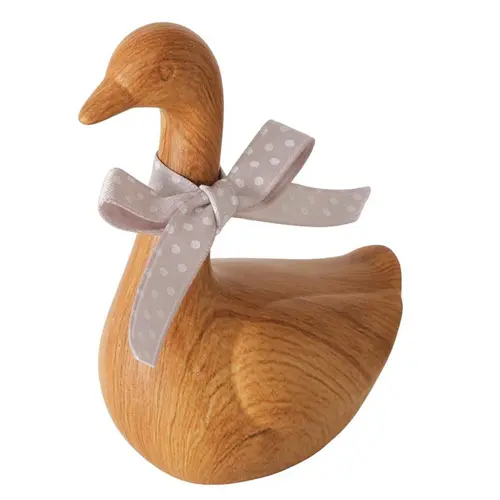 Figurine oie en poterie marron et polyester Wilhelmy petit modèle - 8 x 5 x 10,5 cm