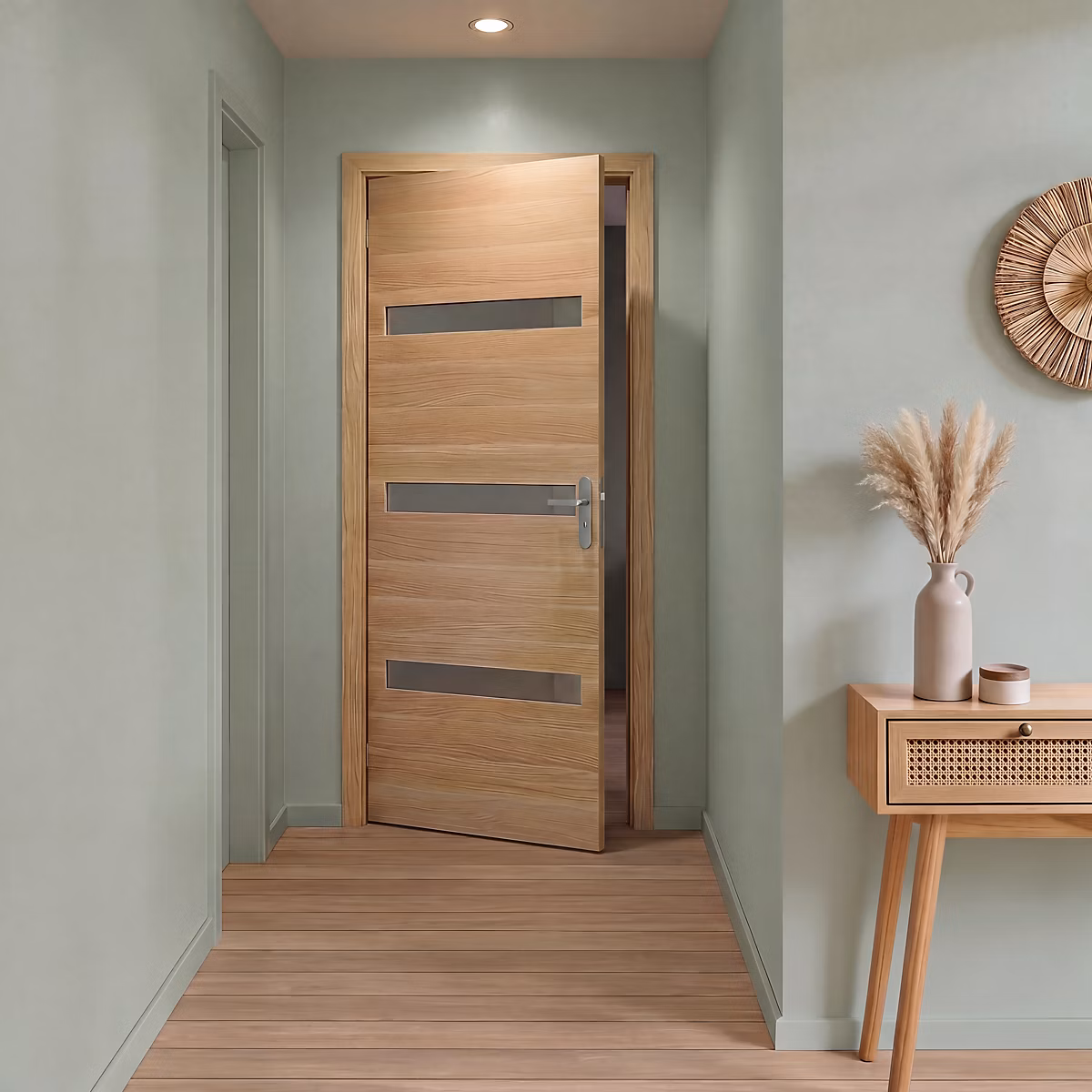 Bloc-porte (porte battante avec encadrement) – Bloc porte Inara chêne VITRE H. 204 x l. 83 cm poussant gauche Fortia