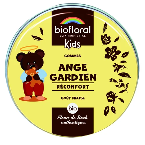 Gommes bio réconfort goût fraise pour enfants Biofloral kids ange gardien - 45 g