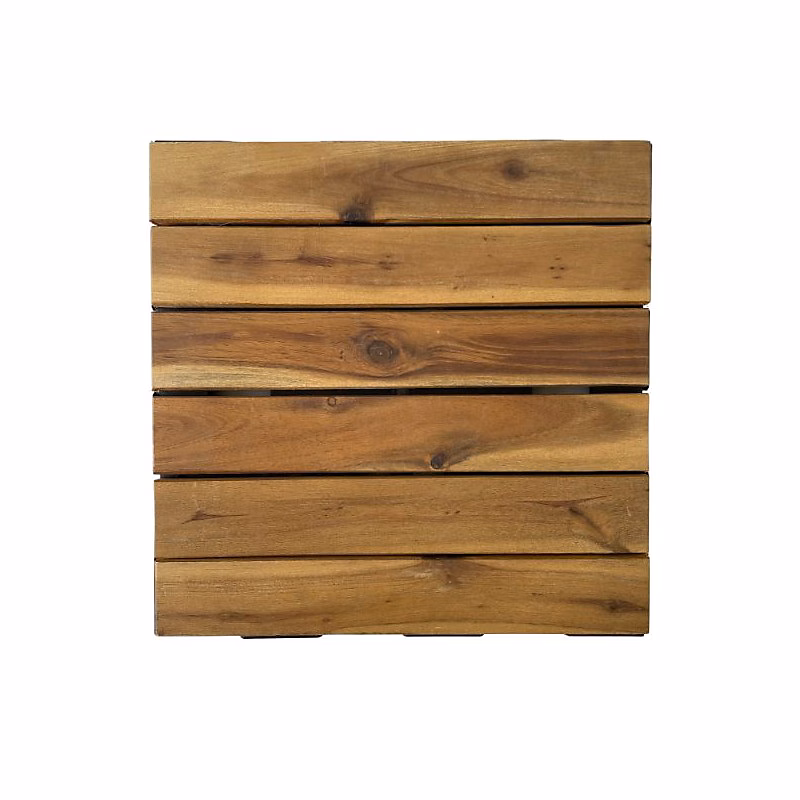Dalle en bois acacia huilé Snap & Go (lot de 4) – Chêne moyen 30 × 30 cm