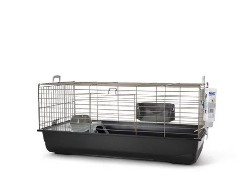 Cage pour lapin ou cochon d'Inde coloris gris foncé Nero 3 Deluxe Happy Planet - 100 x 50 x 45 cm