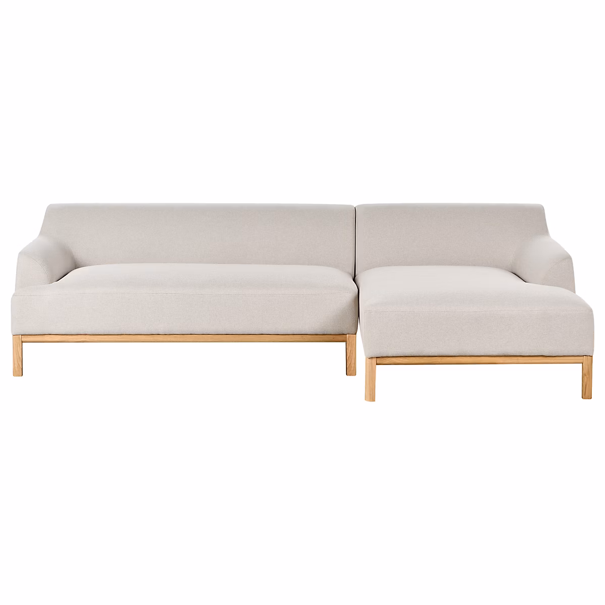 Canapé d'angle 3 places SOSJO Tissu Beige clair Côté gauche | Canapé