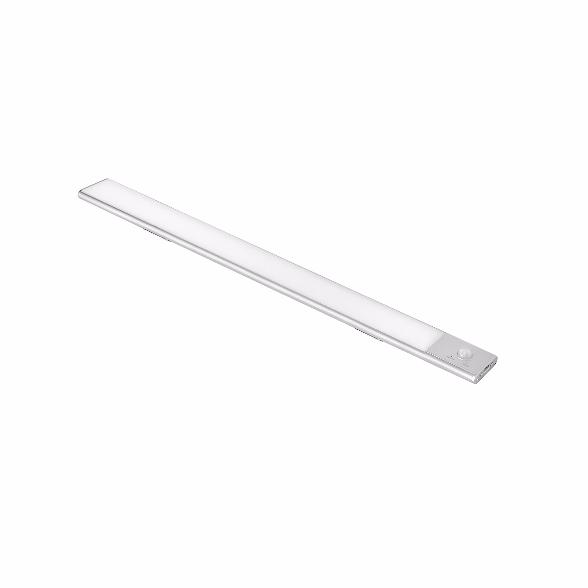 Emuca Luminaire LED Kaus rechargeable par usb avec détecteur de mouvement – L 400 mm, Anodisé mat, Plastique et Aluminium