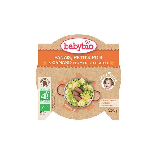 Menu du jour navet petits pois et canard à l’orange Babybio 260 g