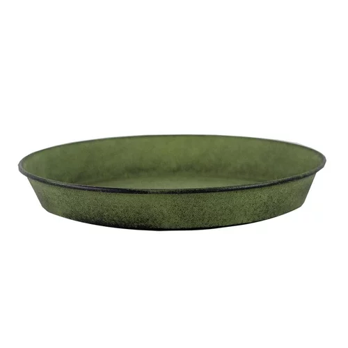 Soucoupe pot Reb en acier vert mat Ø 29 x H 4 cm