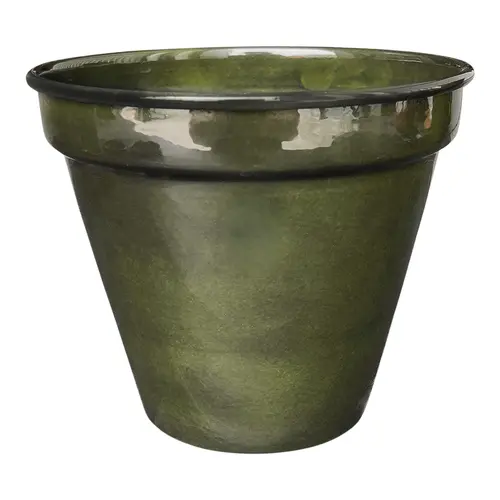 Pot conique en métal recyclé coloris vert algue vif Upcycle Conique - Ø 18,5 x H 16 cm