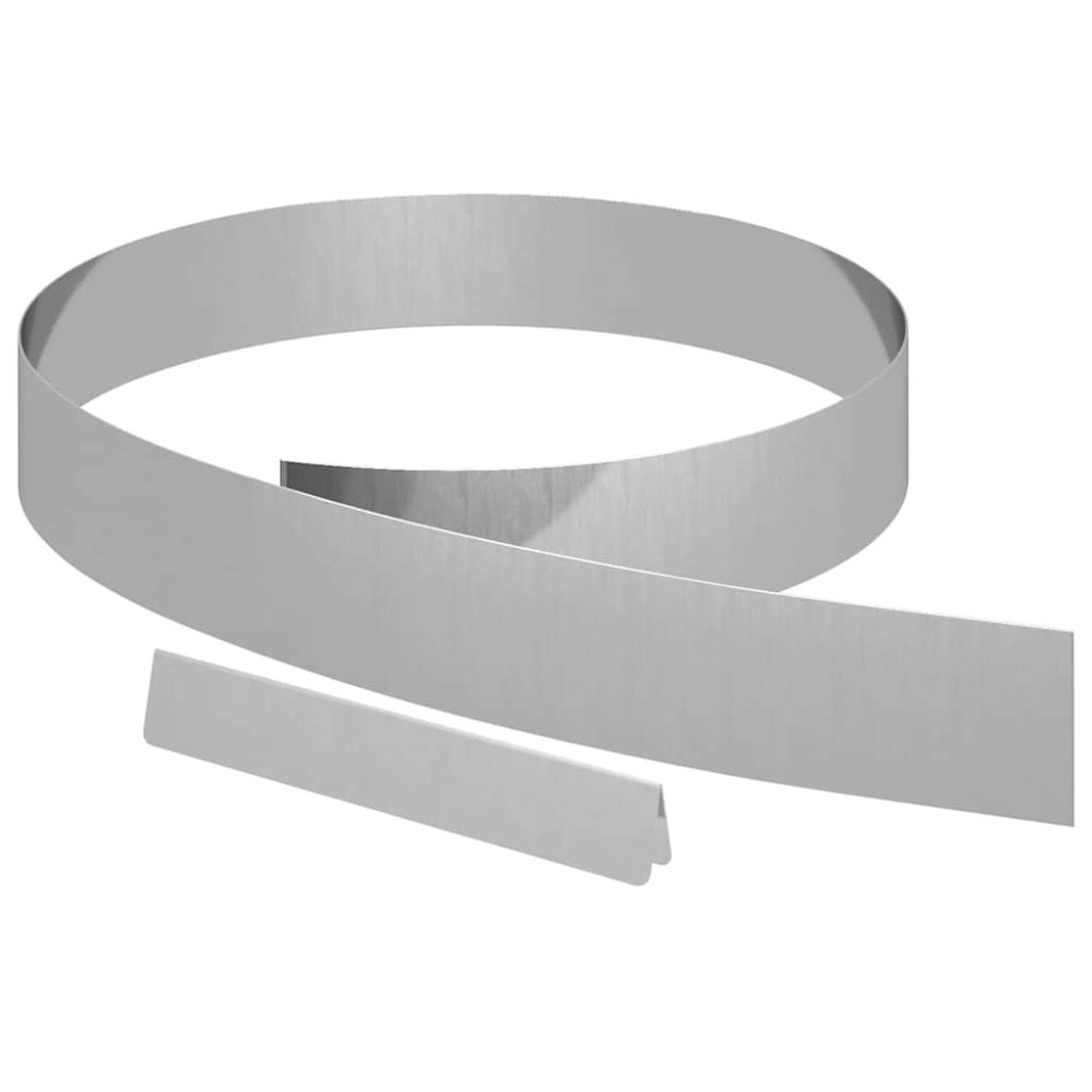 vidaXL Bordure de Pelouse 450 x 10 cm Acier galvanisé Argent – 10 cm Argent