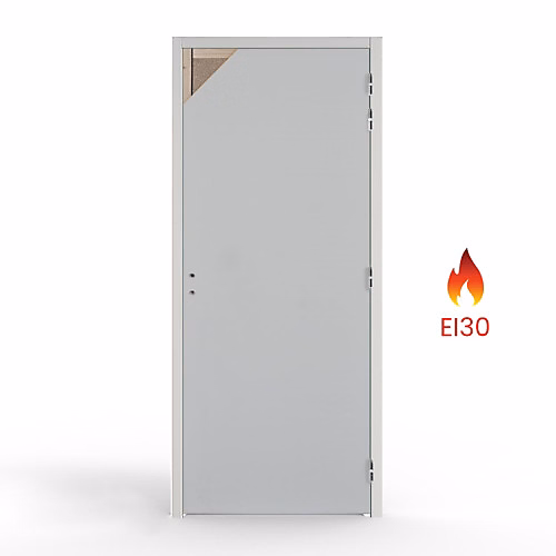 Bloc porte bois coupe-feu EI30 1 vantail PREM – 204 × 73 cm, huisserie 66 × 54, poussant gauche