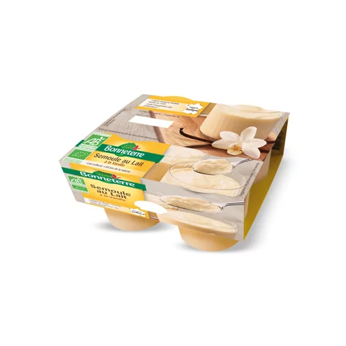 Semoule au lait à la vanille Bonneterre - 4 x 100 g