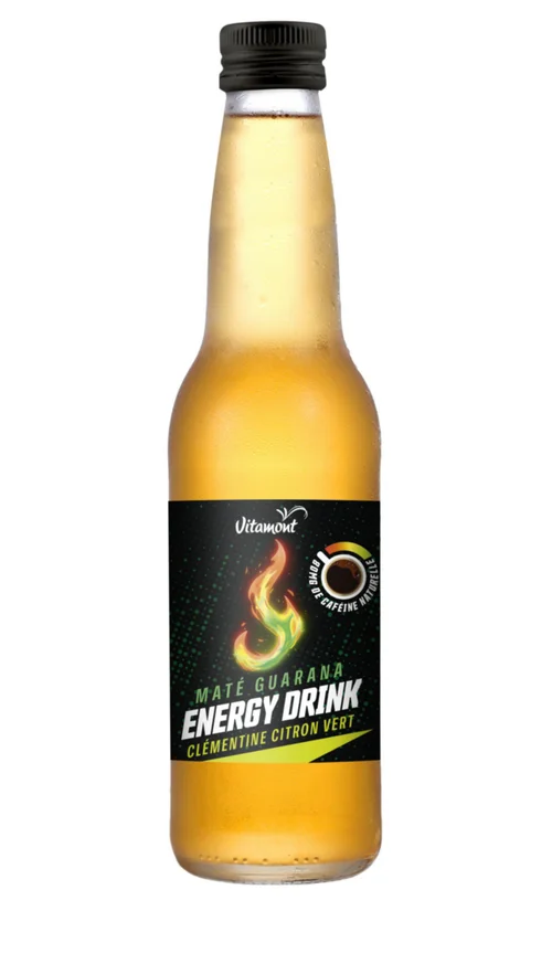 Energy Drink clémentine citron vert Bio en bouteille de verre Vitamont - 33 cl