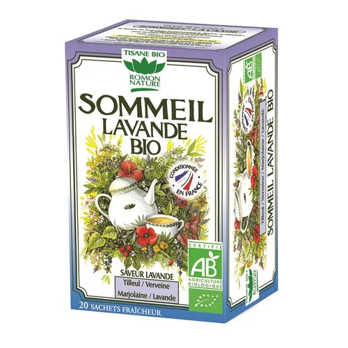 Tisane sommeil à la lavande bio en boite de 32 g