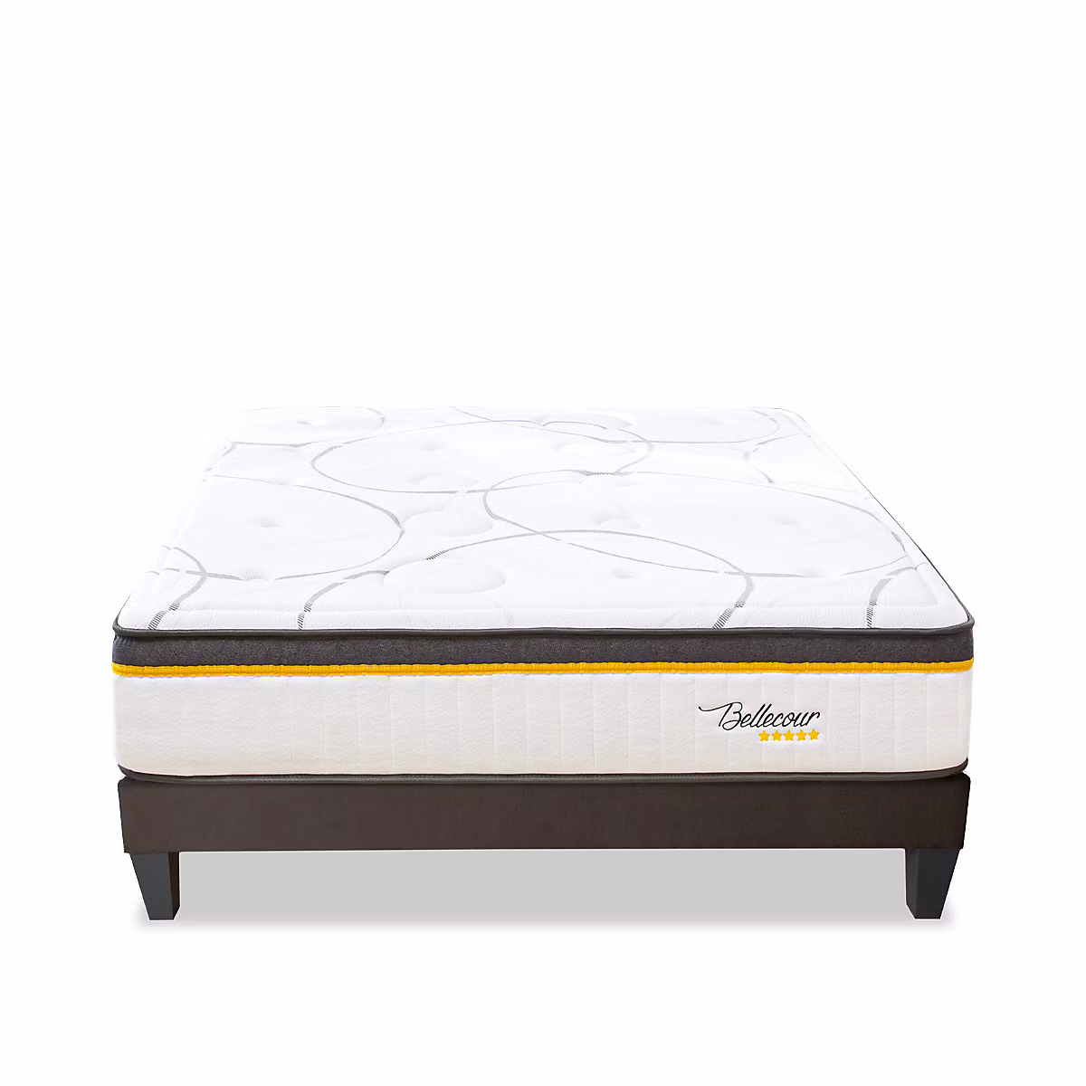 BELLECOUR LITERIE Ensemble Bellecour 3.0 90 × 200 cm Matelas Ressorts ensachés + Sommier Bois