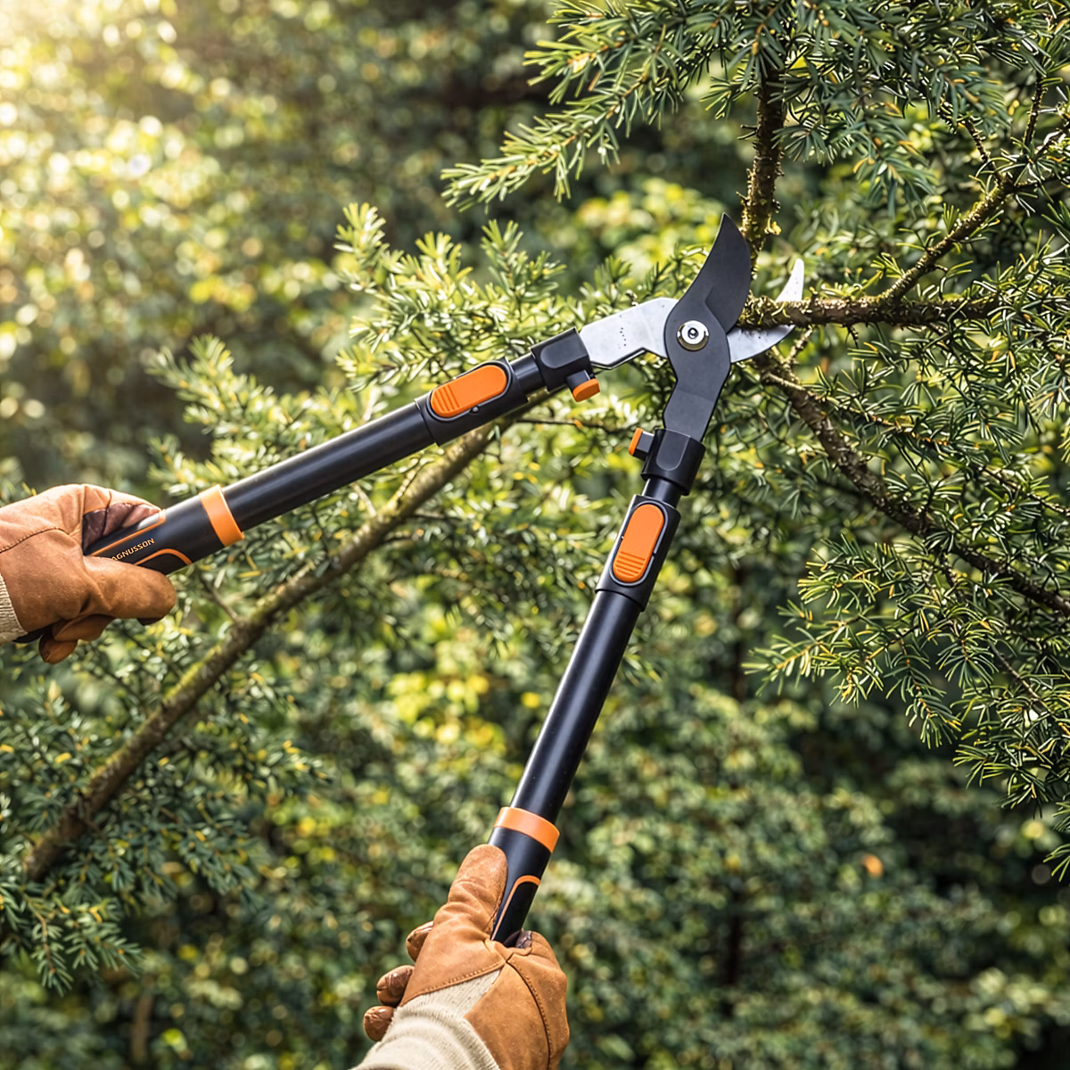 Outil pour tailler les arbres – Cisaille à branches télescopique Magnusson