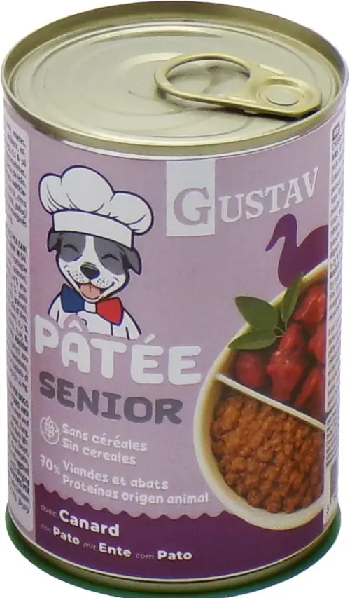 Pâtée pour chien senior au canard sans céréales complète Bubimex Gustav - 400 g