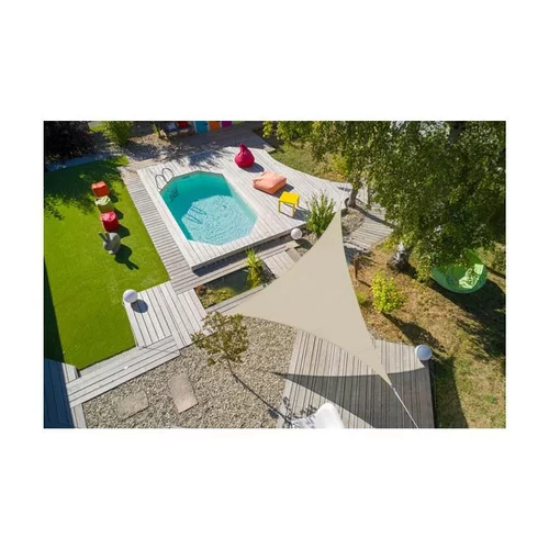 Voile ombrage ivoire 5 m triangulaire extensible