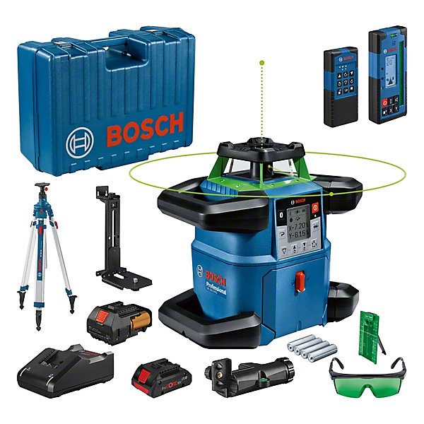 Laser rotatif GRL 650 CVHG avec trépied BT 300 HD – laser vert, portée 70 m, double pente, Bluetooth