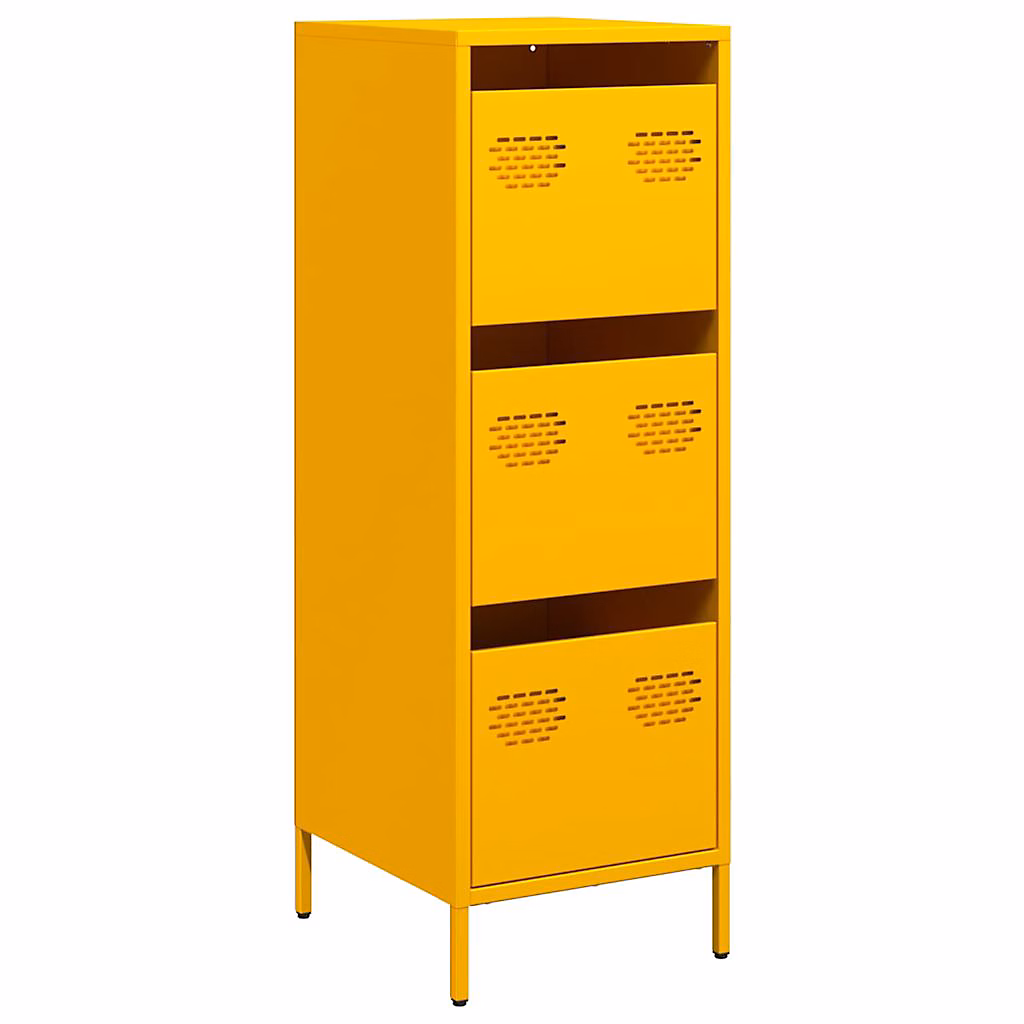 Buffet haut jaune moutarde 39x35x103 – 5 cm acier vidaXL