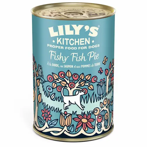 Aliment humide pour chien à la dinde, saumon et légumes Lily’s Kitchen - 400 g