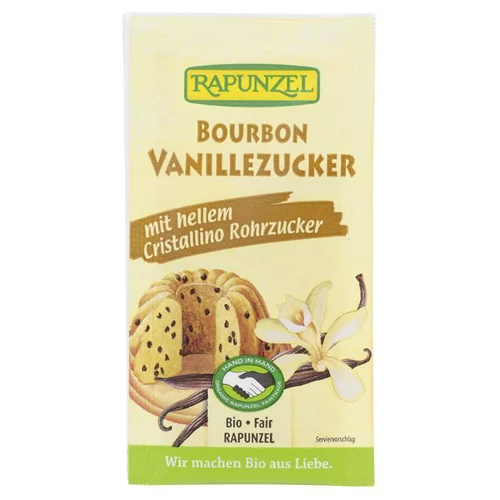 Sucre vanillé Bourbon au sucre de canne cristallino bio Rapunzel - 4 x 8 g