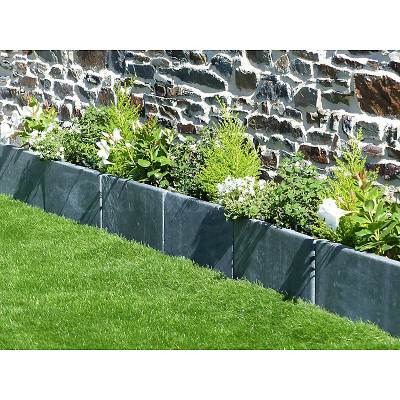 Bordure Ardoise Patinée 50 cm – Pack 24 pièces, 12 mètres