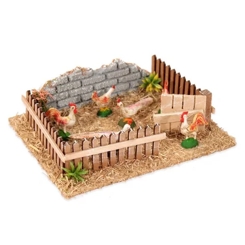 Décor de crèche de Noël en forme de poulailler