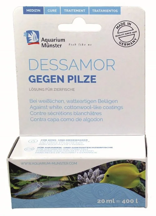 Médicament anti-fongique pour aquarium Dewerse Dessamor Champignons - 20 ml