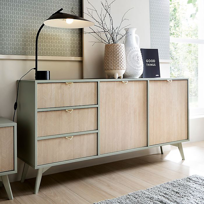 Buffet Komodee TOFINO KOM2 Pieds en bois Vert Dąd 38 × 158 × 80 cm