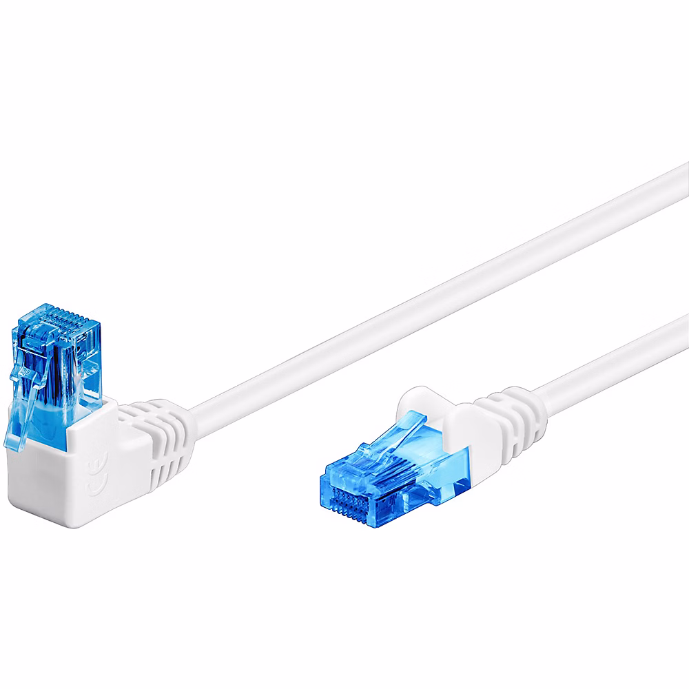 Réseau et téléphonie – Câble RJ45 Cat6a coudé blanc 25cm GOOBAY