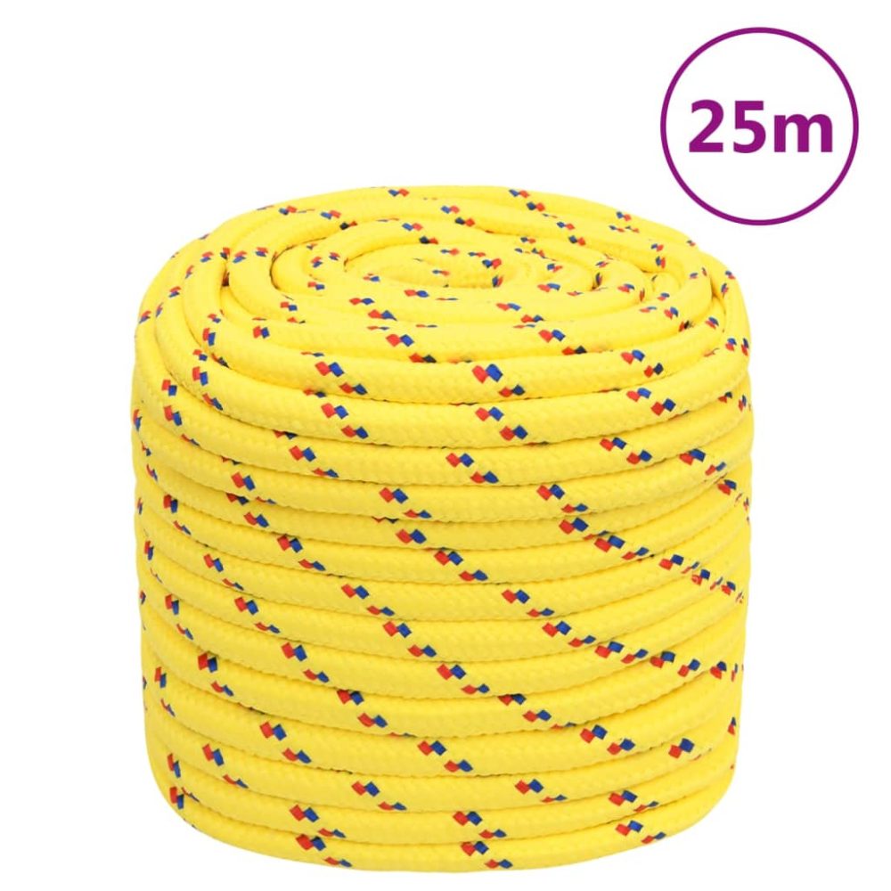 vidaXL Corde de bateau Jaune 18 mm 25 m Polypropylène – Équipement de loisirs