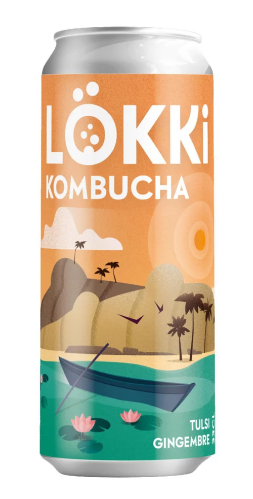 Canette de Kombucha tulsi gingembre Lökki - 33 cl