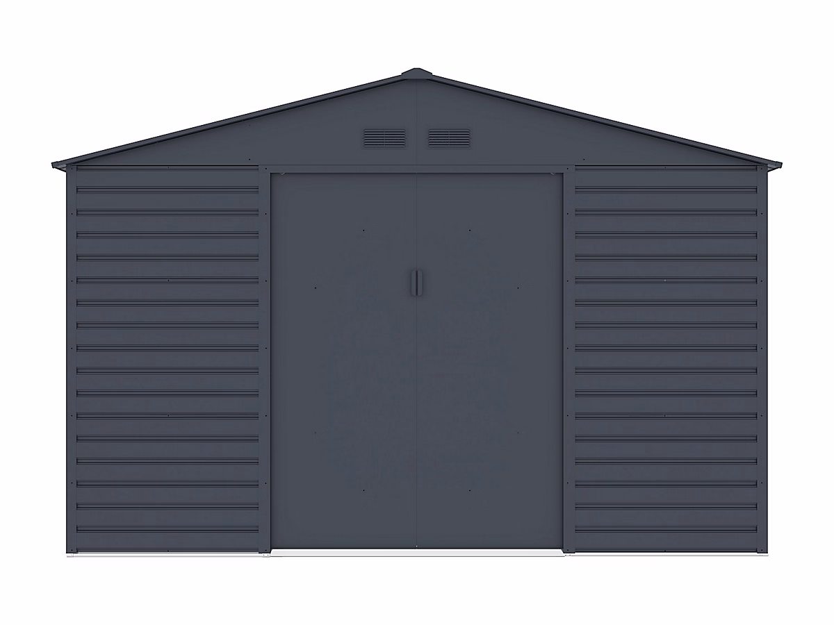 Abri de jardin métal en acier galvanisé – Anthracite | 13 | 12 m² | ADELMO