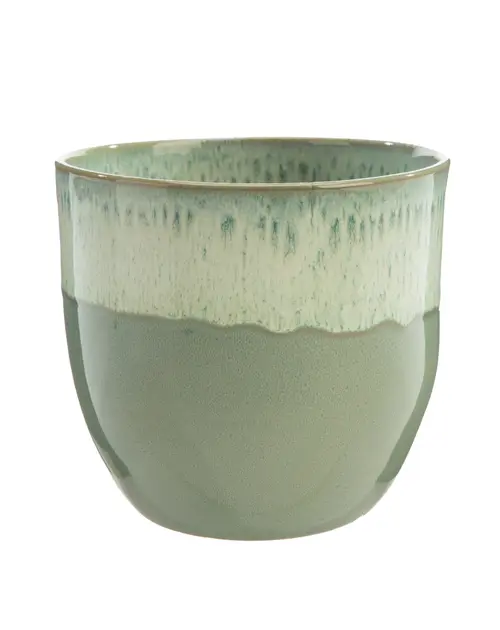 Cache-pot en céramique vert Basalt - Ø 18,5 x H 17 cm