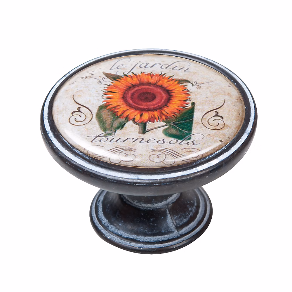 Bouton de meuble zamac diamètre 37 mm oxydé decapé fleur orange 1 lot de 12 piéces – Réf. PCYCAFKEI7540210933