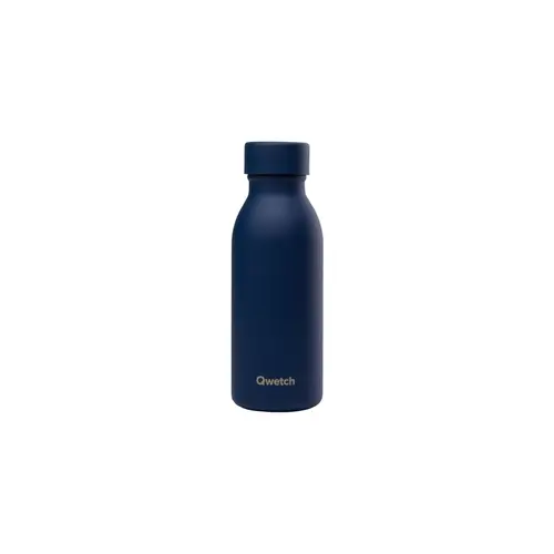 Bouteille isotherme en inox recyclé Qwetch Icon Matt bleu nuit - 350 ml