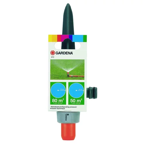 Asperseur sur pic avec jet réglable rotatif pour des pelouses à forme circulaire Gardena