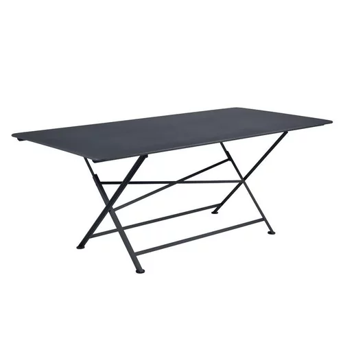 Table pliante rectangulaire en acier coloris carbone Cargo Fermob - 190 x 90 x 74 cm