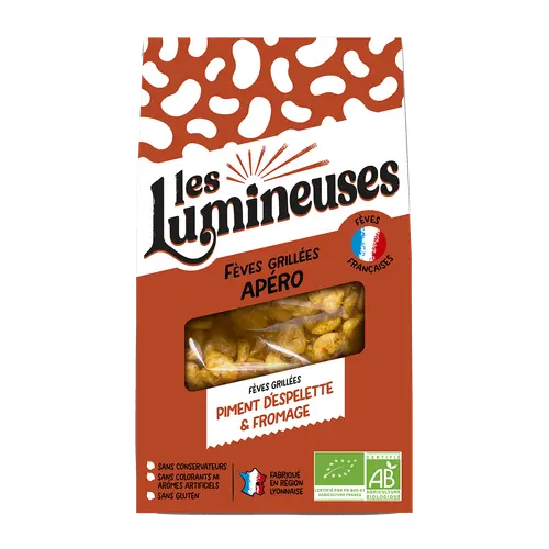 Fèves grillées bio apéro piment d’Espelette et fromage Les Lumineuses - 90 g