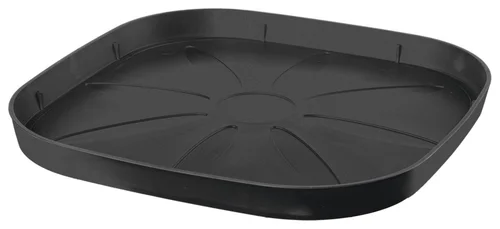 Soucoupe carrée en plastique recyclé anthracite Deroma Origin Anthracite - 32 x 32 x 2,8 cm
