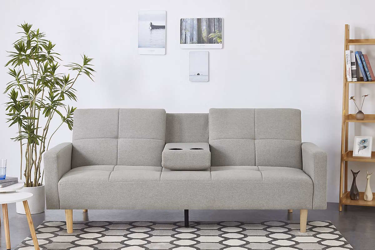 Canapé convertible 3 places en tissu gris OSLO – Réf. PNUBQLTNU9566538702