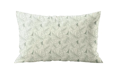 Coussin décoratif rectangulaire coloris vert en coton - 35 x 50 cm