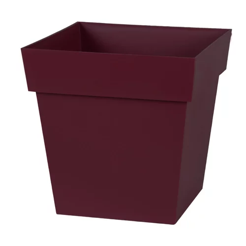 Pot carré en polypropylène rouge Bourgogne Eda Toscane 22 L - 32 x 32 x 32 cm