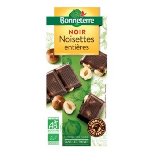 Chocolat noir aux noisettes entières - 200 gr